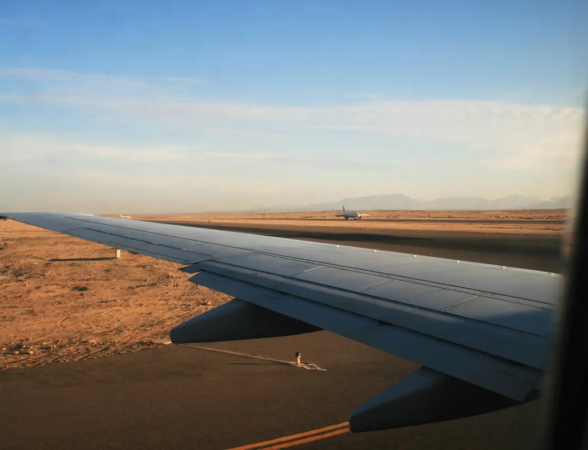 An aircraft on the apron at Hurghada airport