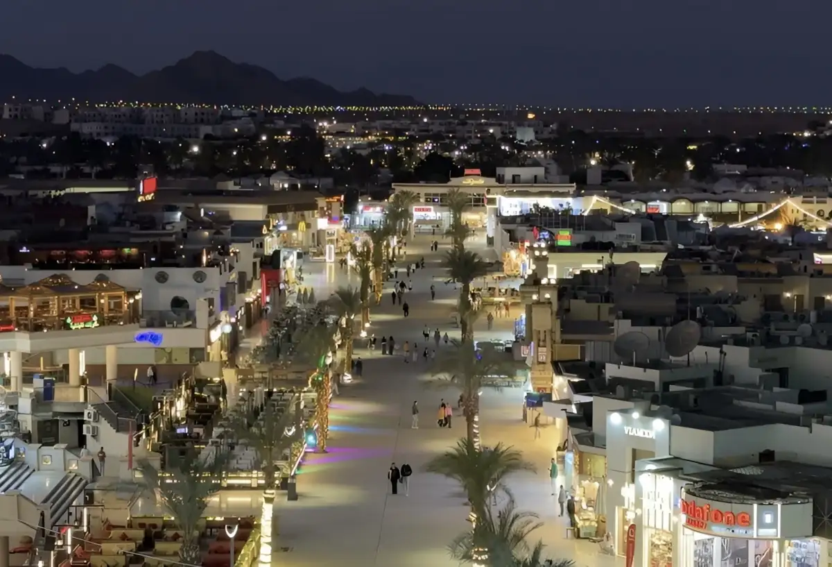 Naama Bay promenade at night, Sharm El Sheikh